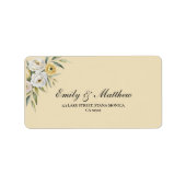 Butter Yellow Floral Wedding Return Address Label (Voorkant)