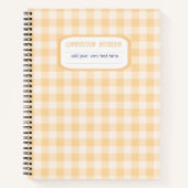 Butter Yellow Gingham Plaid Compositie Notitieboek (Voorkant)
