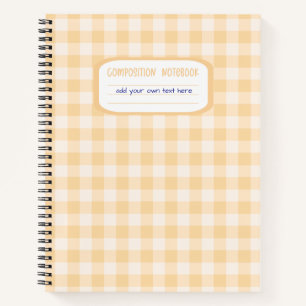 Butter Yellow Gingham Plaid Compositie Notitieboek