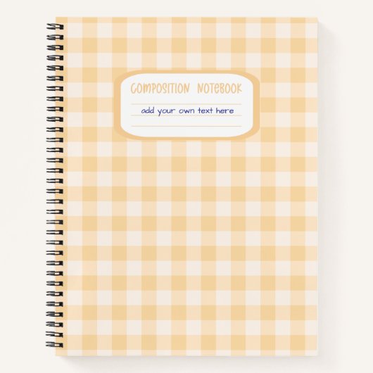 Butter Yellow Gingham Plaid Compositie Notitieboek (Voorkant)