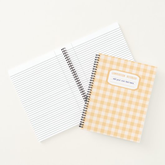 Butter Yellow Gingham Plaid Compositie Notitieboek (Binnen)
