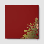 Butter Yellow, Gold & Deep Red Floral Christmas Gastenboek (Achterkant)