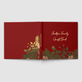 Butter Yellow, Gold & Deep Red Floral Christmas Gastenboek (Volledig)