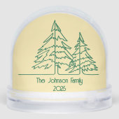 Butter Yellow & Graphic Green Christmas Trees  Sneeuwbol (Achterkant)