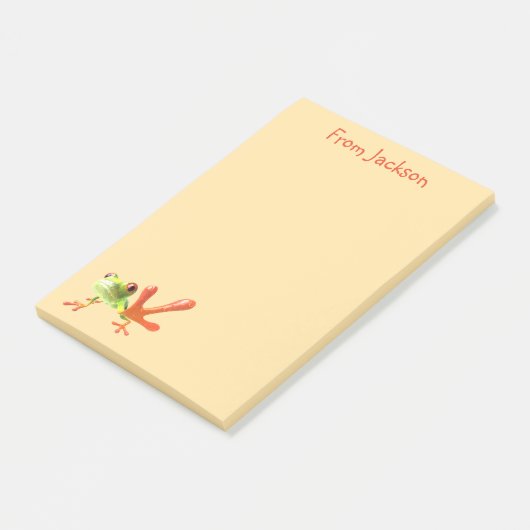 Butter Yellow Green & Orange Frog Post-it® Notes (Schuin)