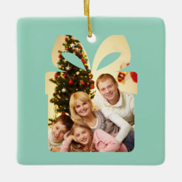 Butter yellow & Green Watercolor Christmas Tree Keramisch Ornament