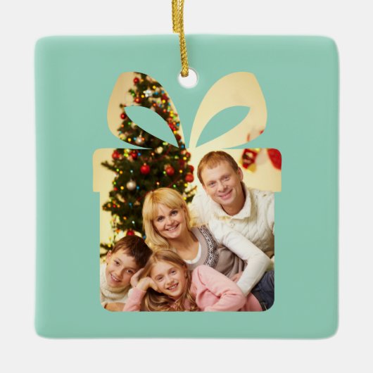 Butter yellow & Green Watercolor Christmas Tree Keramisch Ornament (Voorkant)