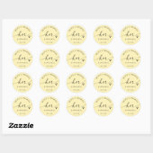 Butter Yellow Her Favorite Wedding Treat Bag Ronde Sticker (Vel)
