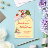 Butter Yellow & Honeysuckle Photo Wedding Acryl Uitnodigingen (Insitu (Huwelijk))