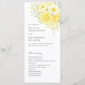 Butter Yellow Ivory Floral Wedding Ceremony Programmakaart (Voorkant)