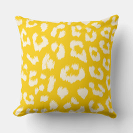 Butter Yellow Leopard Print Omkeerbaar Kussen