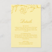 Butter Yellow Modern Floral Wedding Details Informatiekaartje (Voorkant)