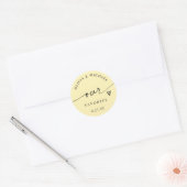Butter Yellow Our Favorite Wedding Treat Bag Ronde Sticker (Envelop)