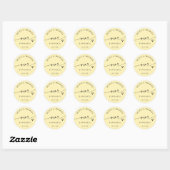 Butter Yellow Our Favorite Wedding Treat Bag Ronde Sticker (Vel)