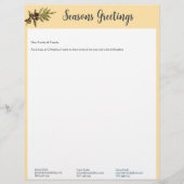 Butter Yellow Pine Fern Kerstbrief & foto's Briefhoofd (Voorkant)