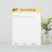 Butter Yellow Pine Fern Kerstbrief & foto's Briefhoofd (Staand voorkant)