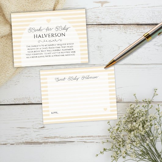 Butter Yellow Plaid Baby Shower Book Request Informatiekaartje