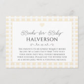 Butter Yellow Plaid Baby Shower Book Request Informatiekaartje (Voorkant)