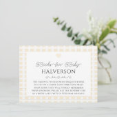Butter Yellow Plaid Baby Shower Book Request Informatiekaartje (Staand voorkant)