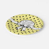Butter Yellow Polka Dot White Bow gepersonaliseerd Papieren Bordje (Gekanteld)