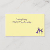 Butter Yellow & Purple Iris Watercolor  Wedding  Informatiekaartje (Achterkant)