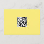 Butter Yellow QR Code Trouwdetails Kaart (Achterkant)