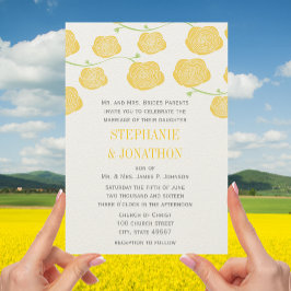 Butter Yellow Ranunculus Roos bruiloft Kaart