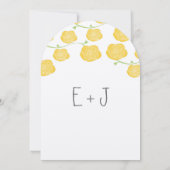 Butter Yellow Ranunculus Roos bruiloft Kaart (Achterkant)