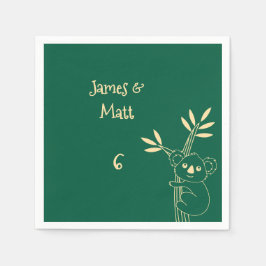 Butter Yellow & Red Australian Animals Birthday  Servet