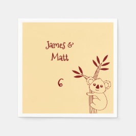 Butter Yellow & Red Australian Animals Birthday  Servet