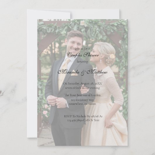 Butter-Yellow Rose Boeket Paren Douche Kaart (Voorkant)