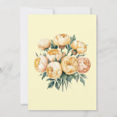 Butter-Yellow Rose Boeket Paren Douche Kaart (Achterkant)