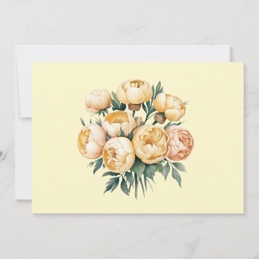 Butter-Yellow Rose Bouquet Bewaar de datum Kaart (Achterkant)