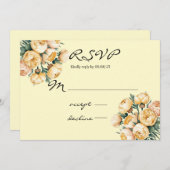 Butter-Yellow Rose Bouquet Huwelijk RSVP Kaart (Voorkant / Achterkant)