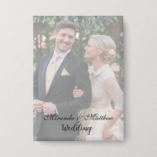 Butter-Yellow Rose Bouquet Trouwfoto Button (Voorkant)