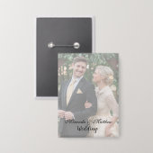 Butter-Yellow Rose Bouquet Trouwfoto Button (Voorkant / Achterkant)