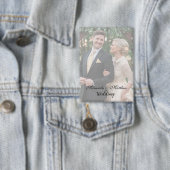 Butter-Yellow Rose Bouquet Trouwfoto Button (Insitu)