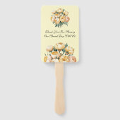 Butter-Yellow Rose Bouquet Trouwfoto Handwaaier (Achterkant)