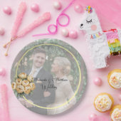 Butter-Yellow Rose Bouquet Trouwfoto Papieren Bordje (Feest)