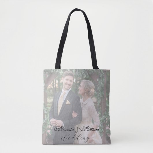 Butter-Yellow Rose Bouquet Trouwfoto Tote Bag (Voorkant)