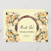 Butter-Yellow Rose Bouquet Wedding Bedankt Kaarten (Voorkant / Achterkant)