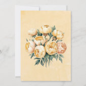 Butter-yellow Rose Wedding Fotorepetitie Diner Kaart (Achterkant)