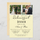 Butter-yellow Rose Wedding Fotorepetitie Diner Kaart (Voorkant / Achterkant)