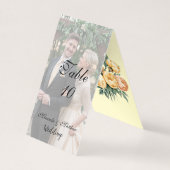 Butter-Yellow Roses Trouwfoto Tafelnummer (Voorkant)