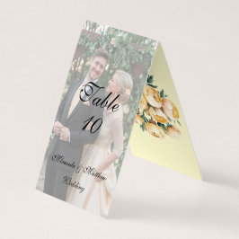 Butter-Yellow Roses Trouwfoto Tafelnummer