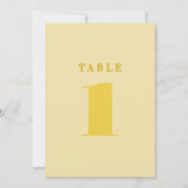 Butter Yellow Simple Table Number (Voorkant)