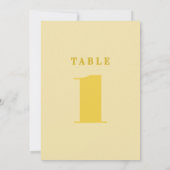 Butter Yellow Simple Table Number (Achterkant)