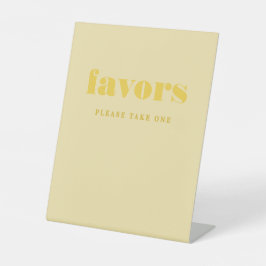 Butter Yellow Simple Wedding Favors Reclamebord Met Voetstuk
