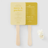 Butter Yellow Simple Wedding Program Handwaaier (Voorkant en achterkant)
