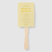 Butter Yellow Simple Wedding Program Handwaaier (Voorkant)